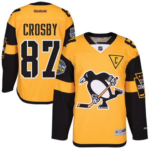 Pittsburgh Penguins Trikot #87 Sidney Crosby Authentic Gold Reebok 2017 Stadium Series